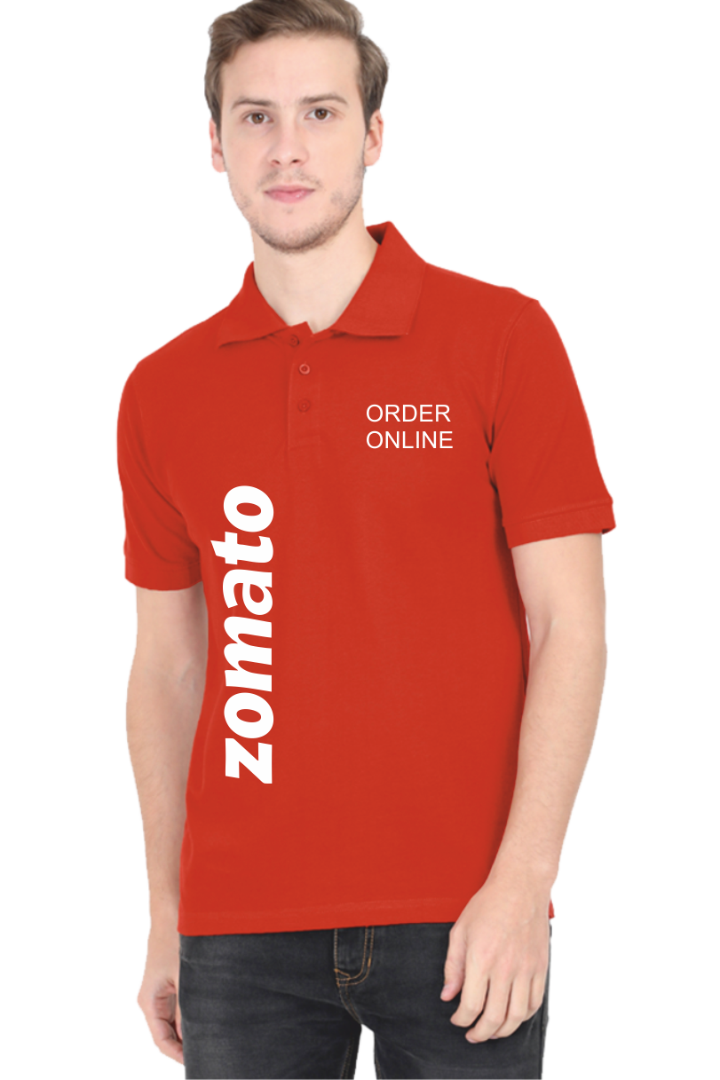 Zomato Delivery Boy Printed Tshirts Cotton Polo