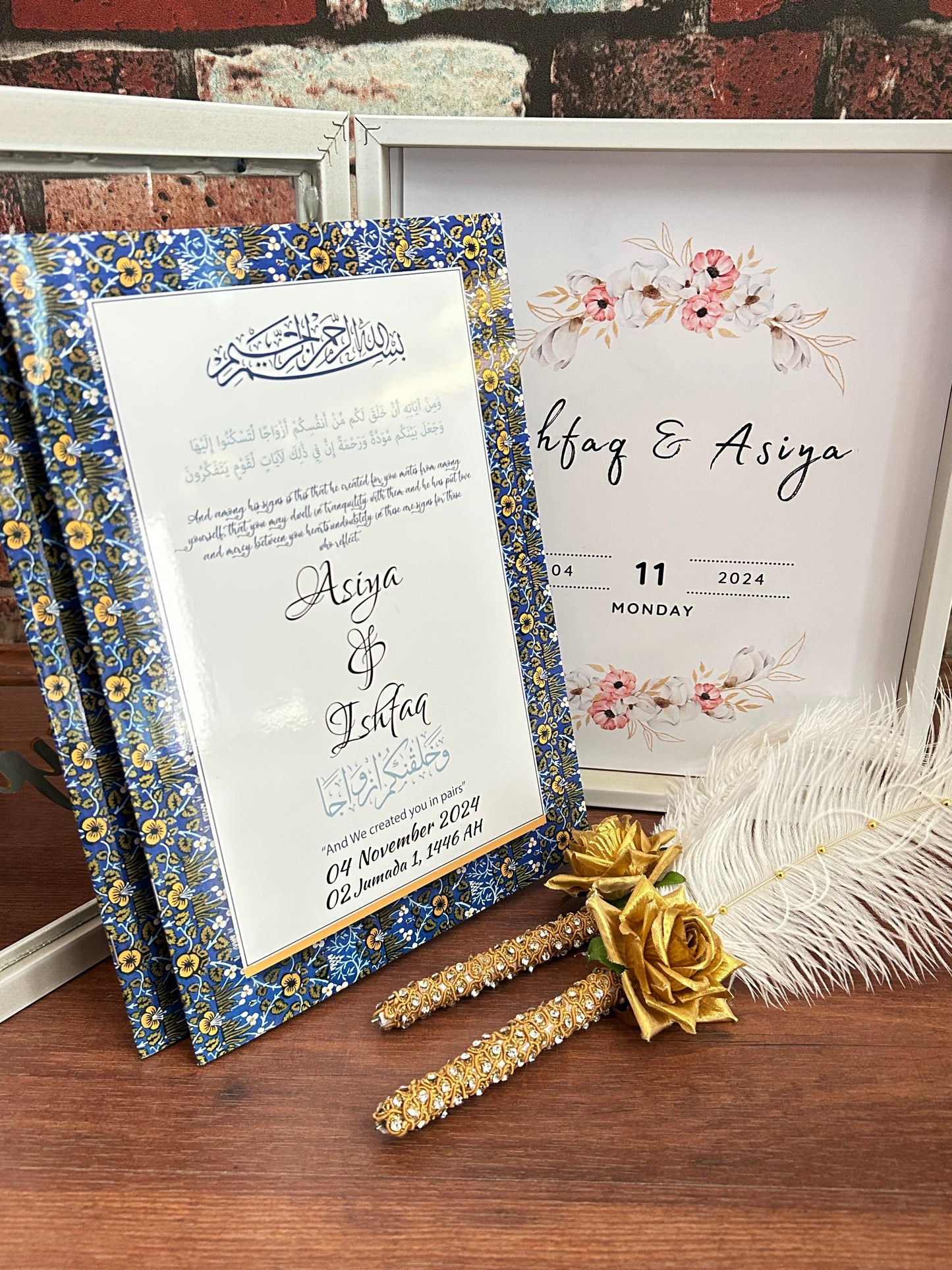 Customized Nikah Nama with Pen