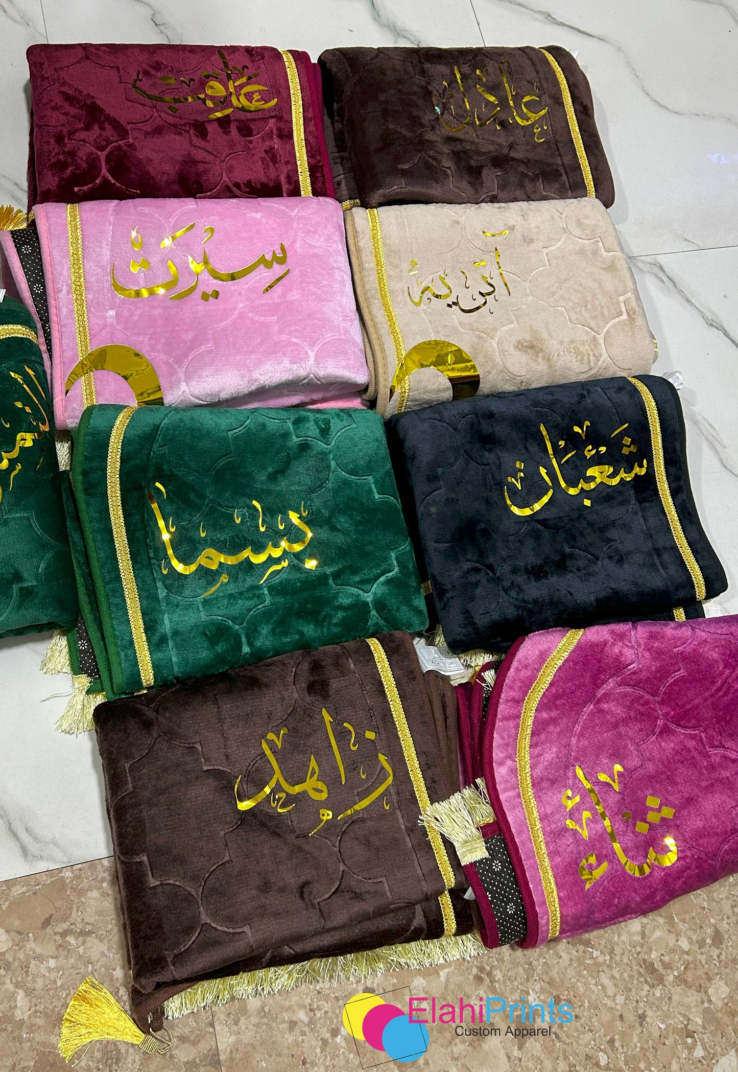 Customized Dome shaped Prayer Mats with personalized names