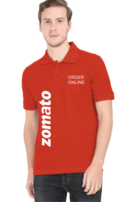 Zomato Delivery Boy Printed Tshirts Cotton Polo