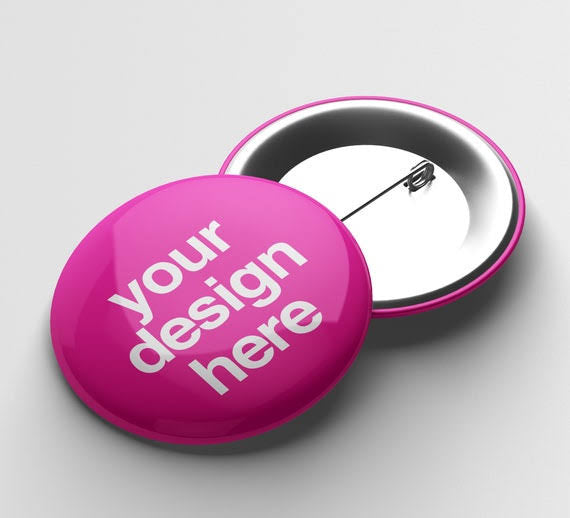 Customized Button Badge With Photo Logo & Text (pack of 5)