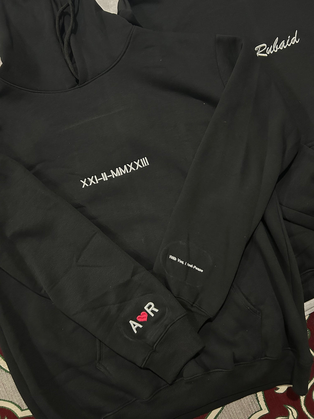 Embroidered Customized Couple Hoodies (pack of 2)
