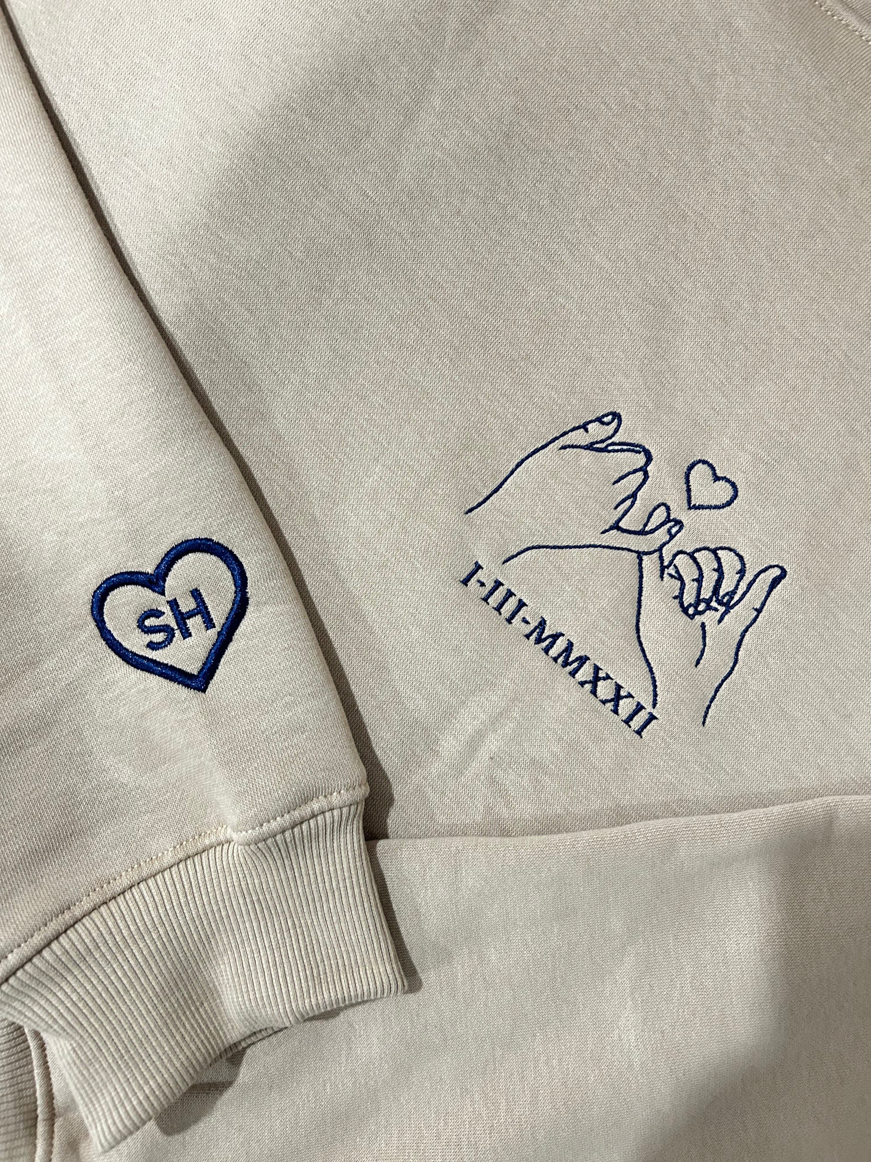 Embroidered Customized Couple Hoodies (pack of 2)