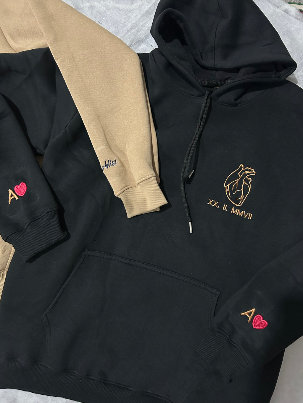 Embroidered Customized Couple Hoodies (pack of 2)