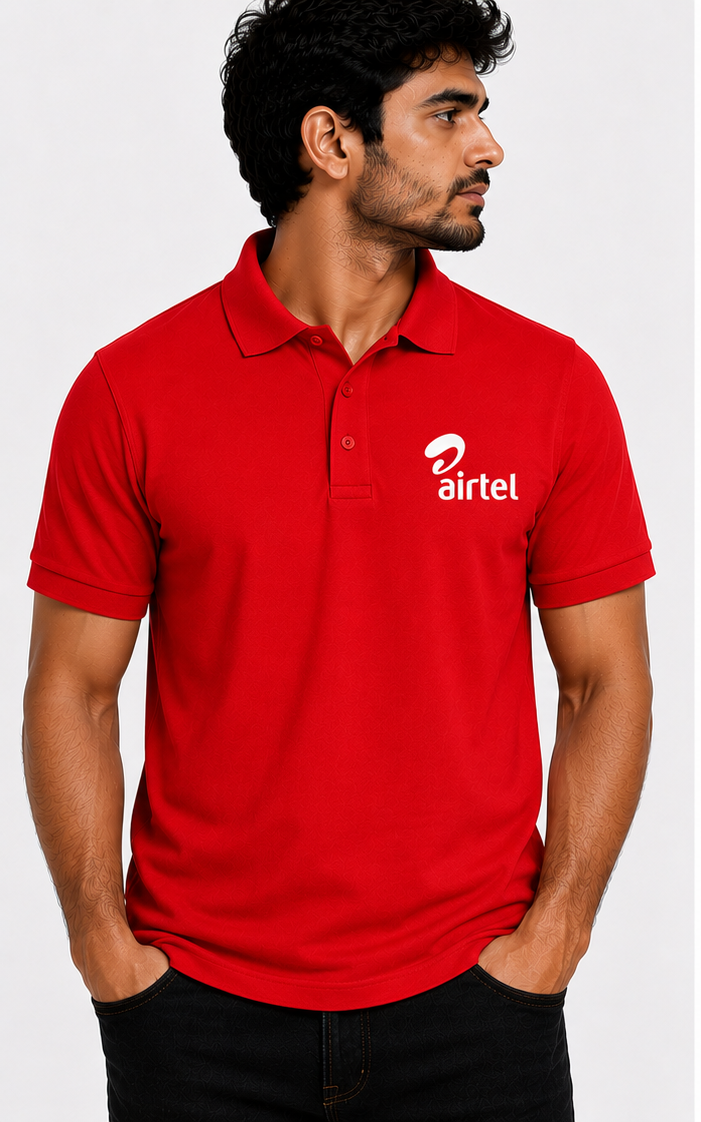 Airtel Printed T-Shirt | Custom Red T-Shirt – Elahi Prints