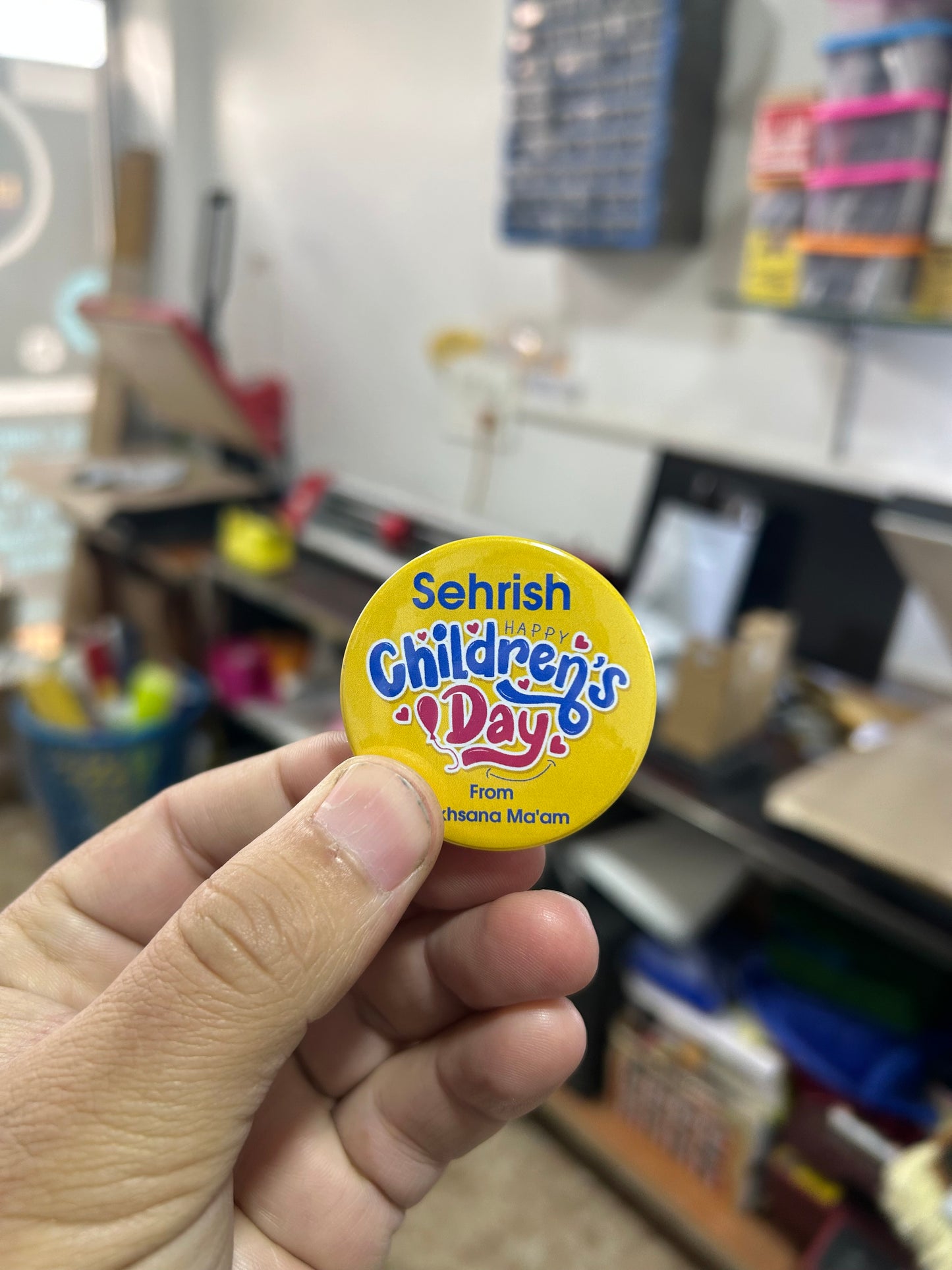 Customized Button Badge With Photo Logo & Text (pack of 5)