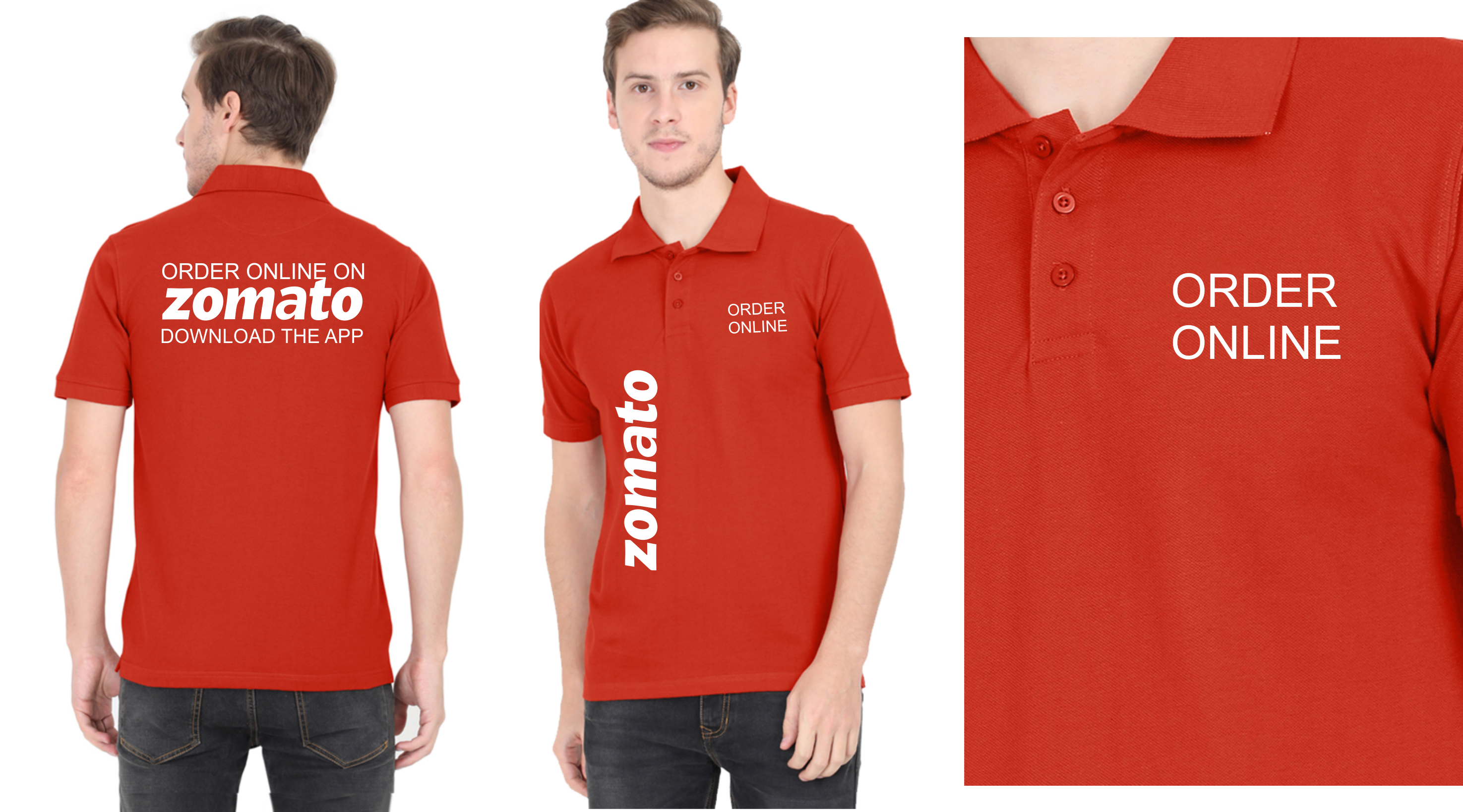 Zomato Delivery Boy Printed Tshirts