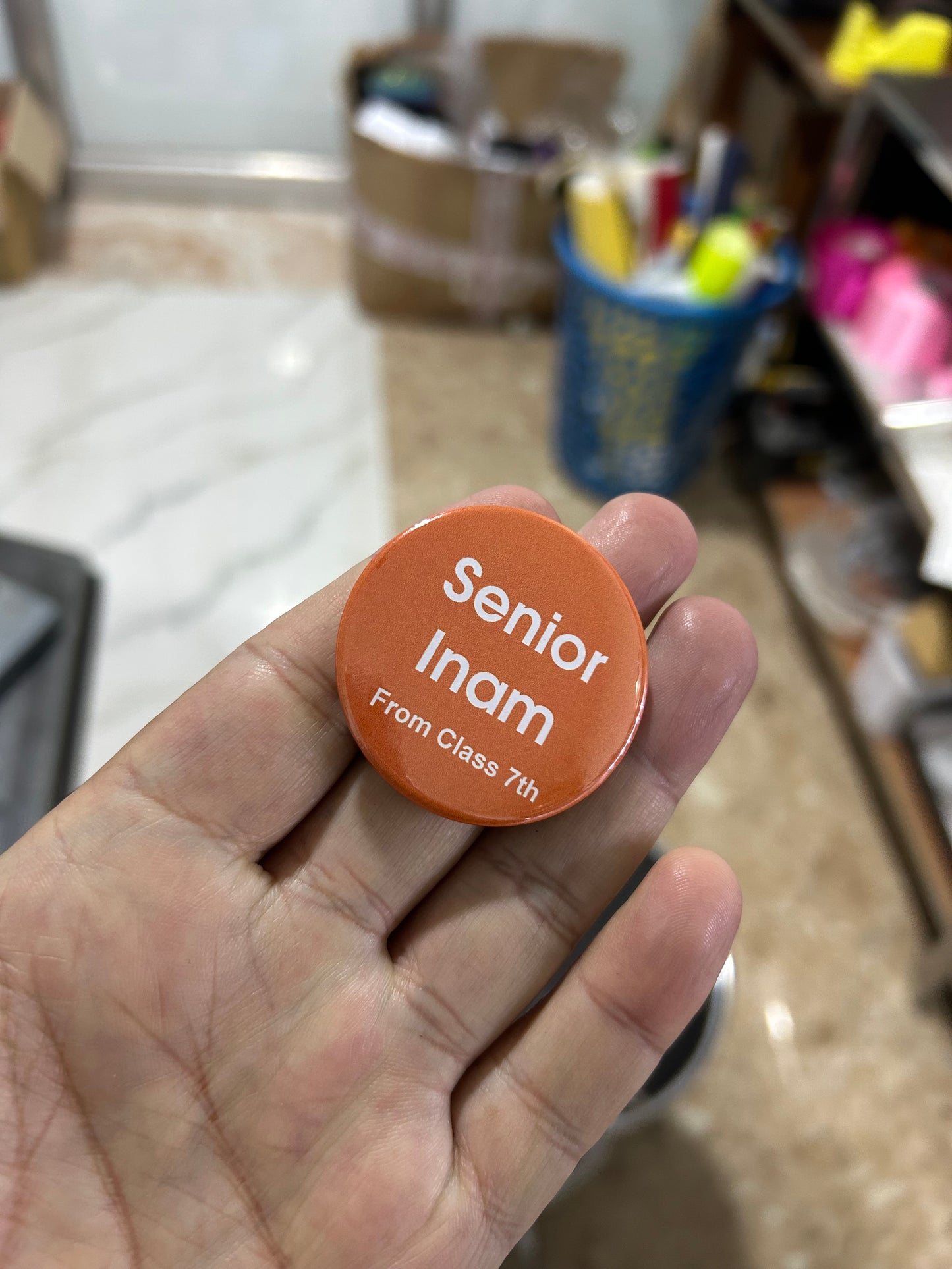 Customized Button Badge With Photo Logo & Text (pack of 5)