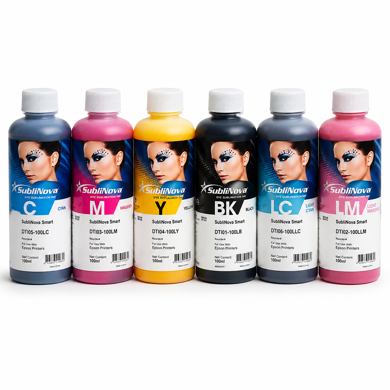 SubliNova Sublimation Ink 100ML Set for Epson Printers CMYK LC LM: Set of 6
