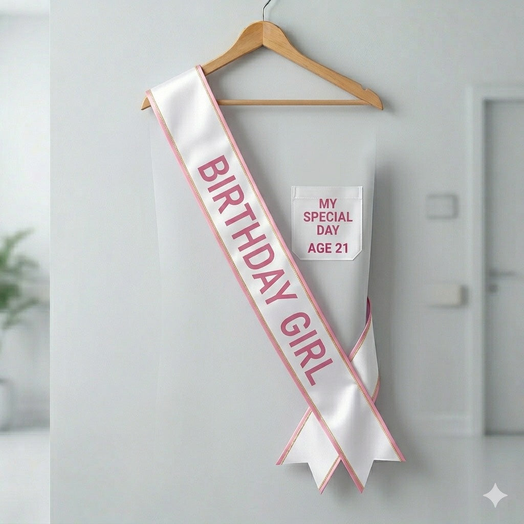 Elegant "Birthday Girl" Satin Sash – Stylish Celebration Accessory