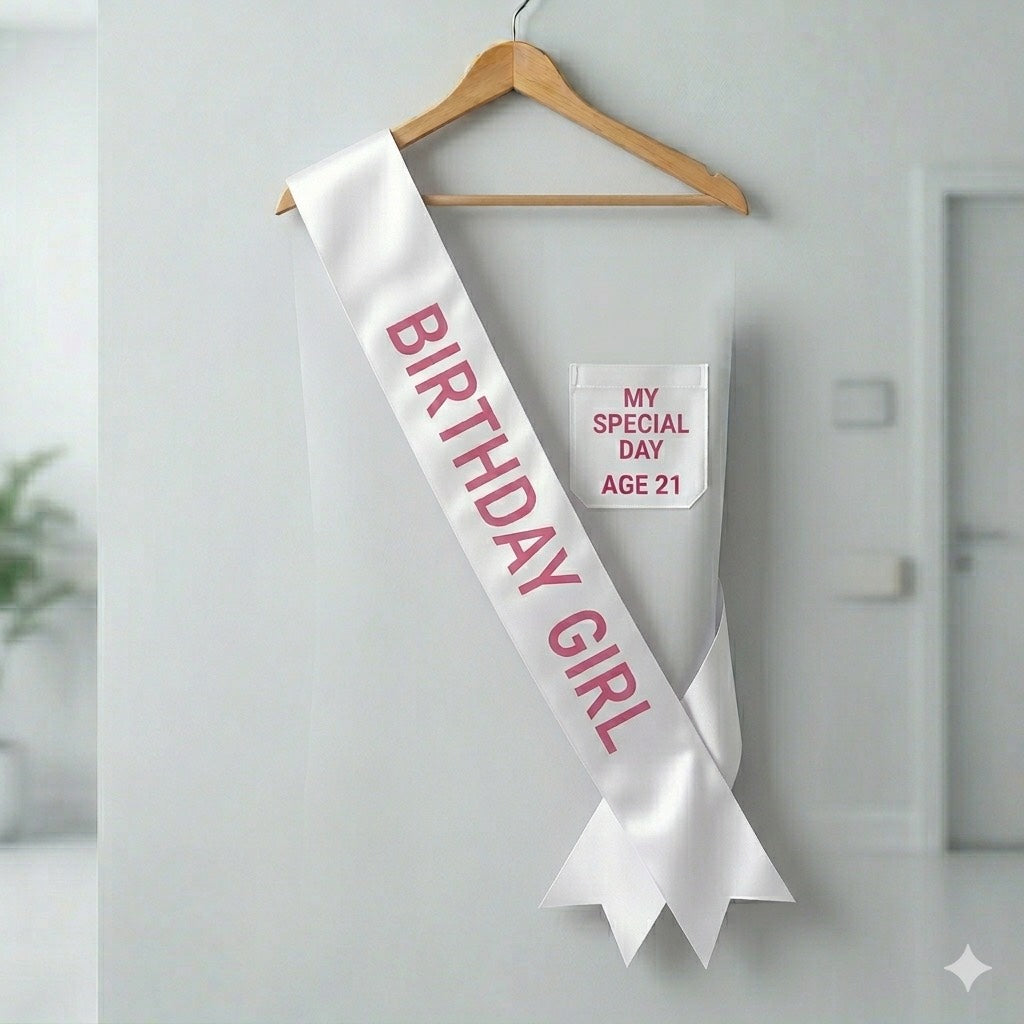Elegant "Birthday Girl" Satin Sash – Stylish Celebration Accessory