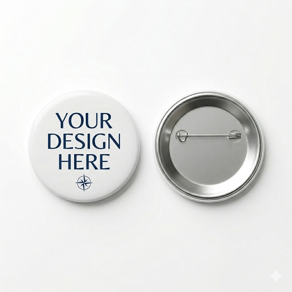 Customized Button Badge With Photo Logo & Text