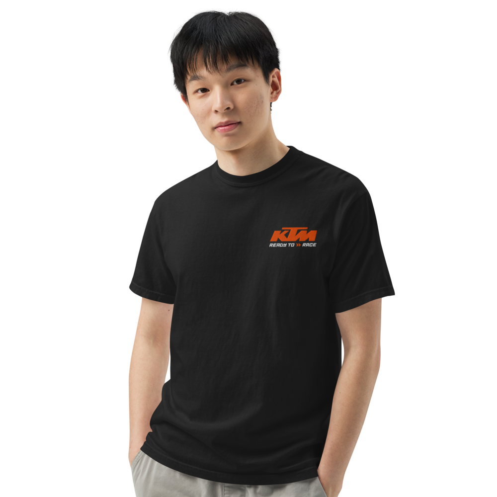 KTM Racing T-Shirt – Premium Cotton Embroidery Design | Orange & Black Moto Tee
