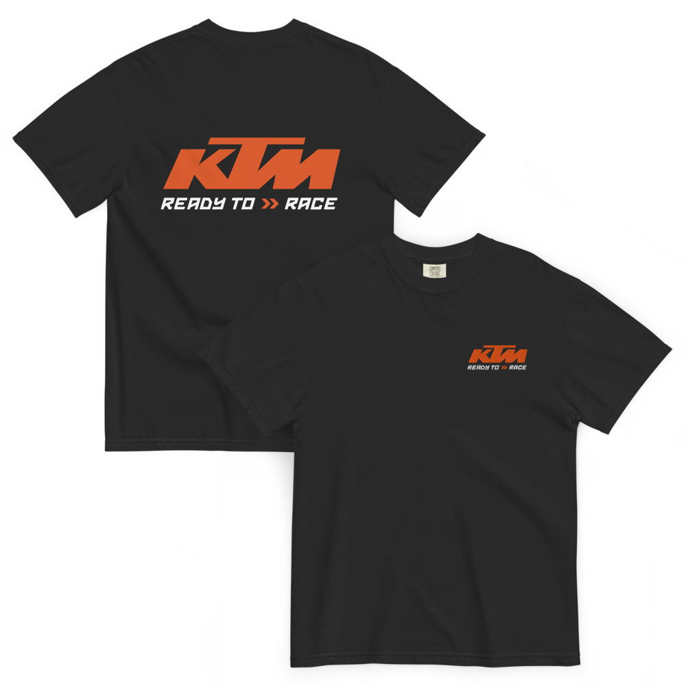 KTM Racing T-Shirt – Premium Cotton Embroidery Design | Orange & Black Moto Tee