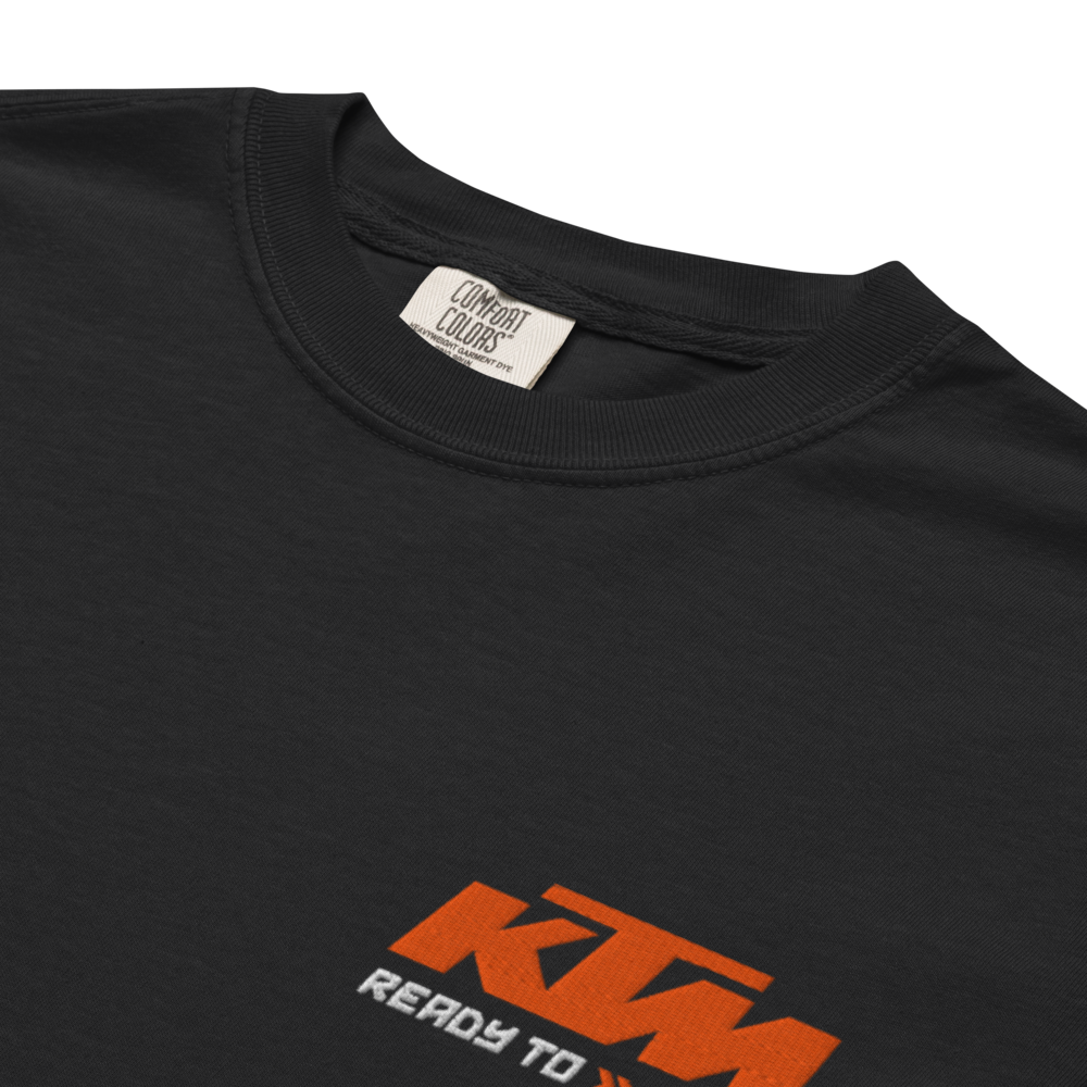 KTM Racing T-Shirt – Premium Cotton Embroidery Design | Orange & Black Moto Tee